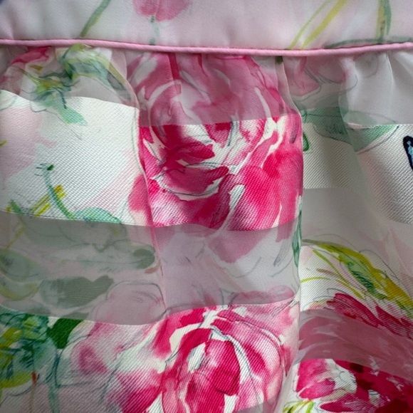 NWOT Wonder Nation 3T Girls Pink and White Floral Stripe Sleeveless Formal Dress - Picture 2 of 4